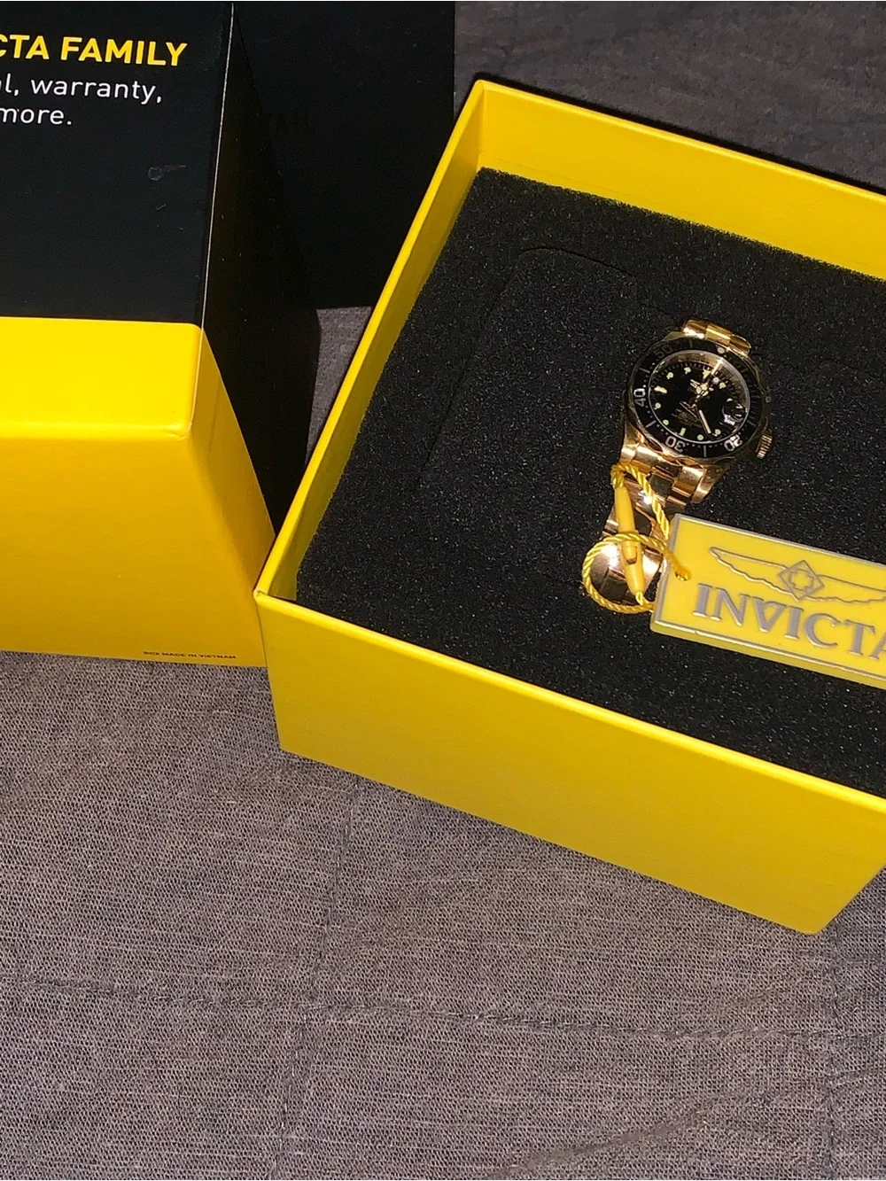 Invicta Gold-Tone Women's Bracelet Watch with Black Dial